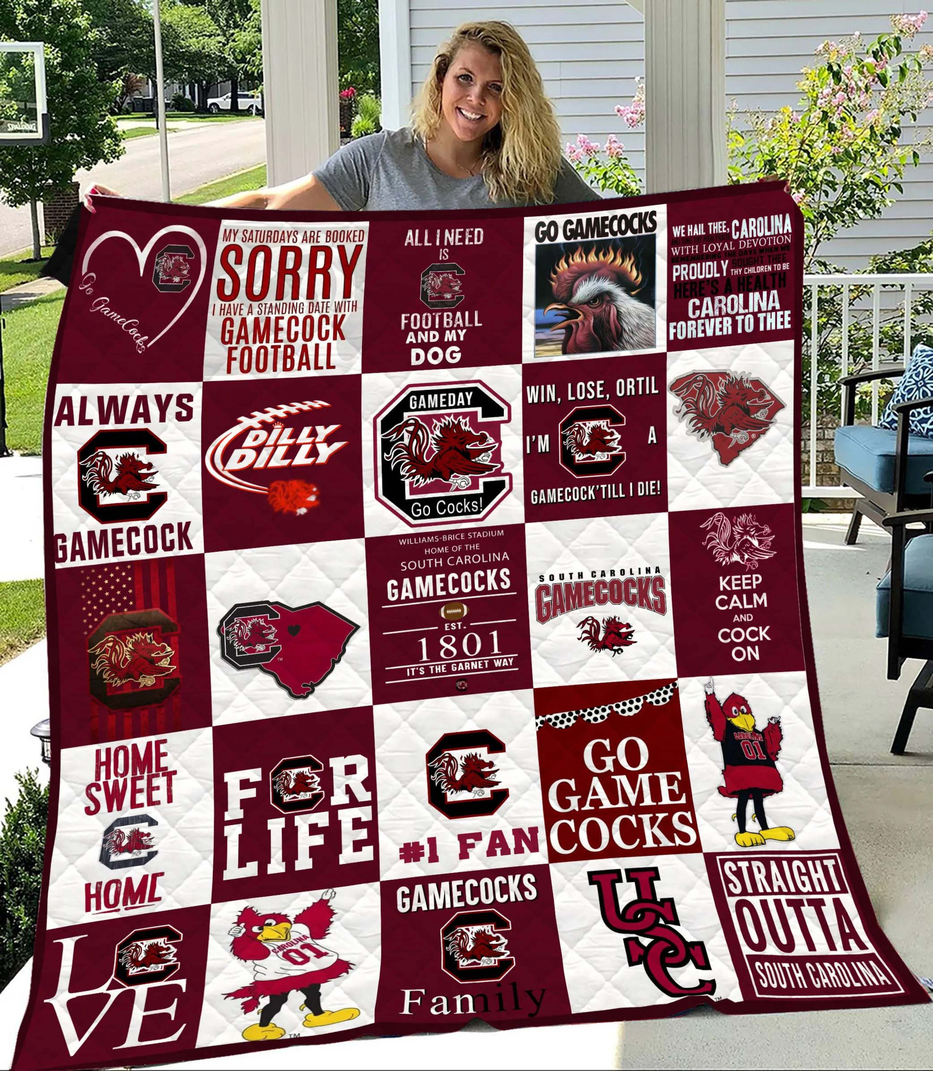 Sportswearmerch South Carolina Gamecocks NCAA Quilt Blanket For Fan