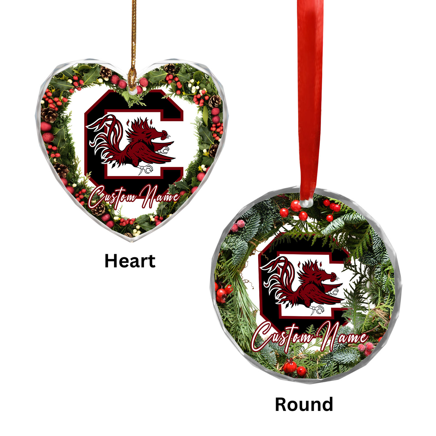 Sportswearmerch South Carolina Gamecocks NCAA x Christmas Glass Ornament Gift For Fans