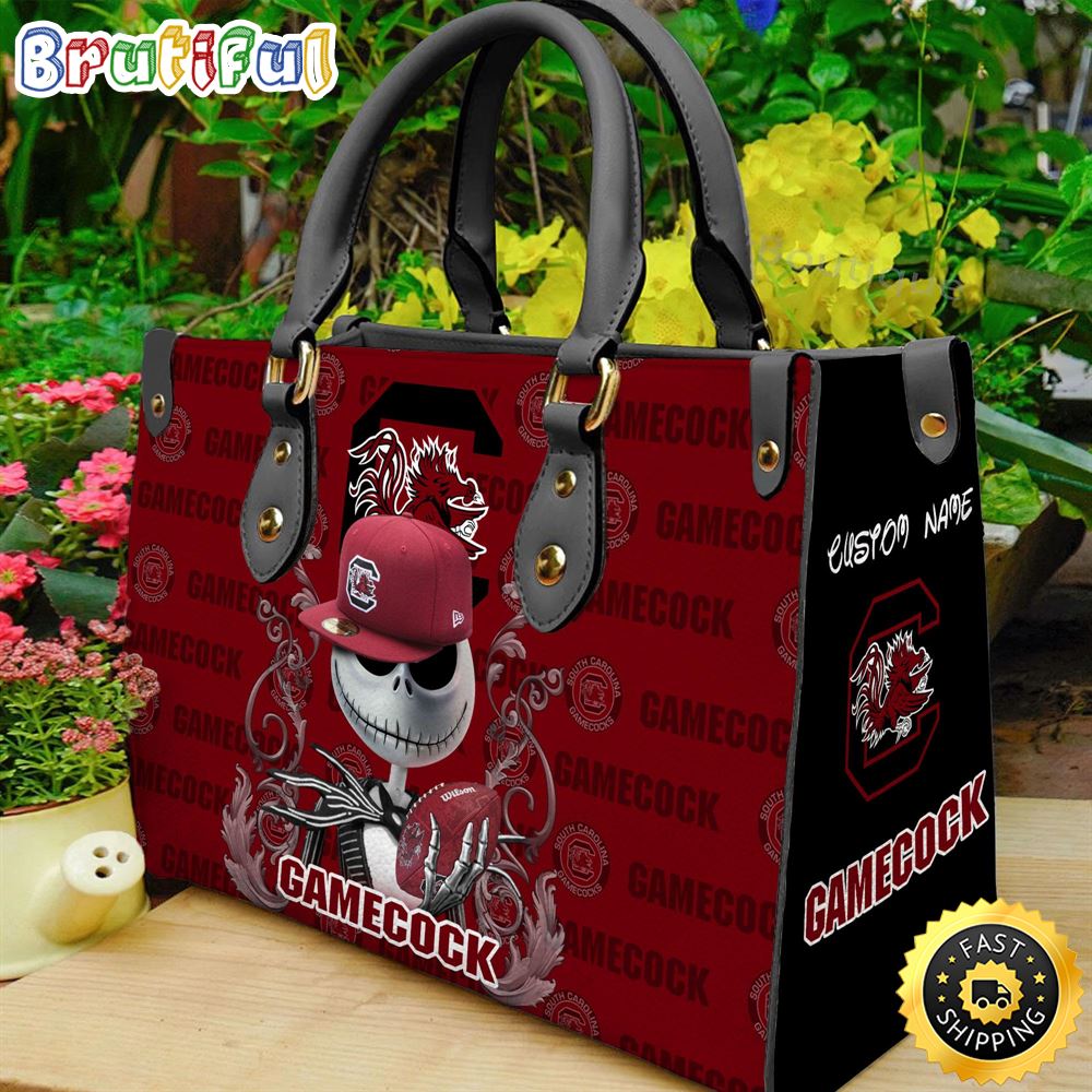 Sportswearmerch South Carolina Gamecocks NCAA x Jack Skellington Women Leather Bag For Fan
