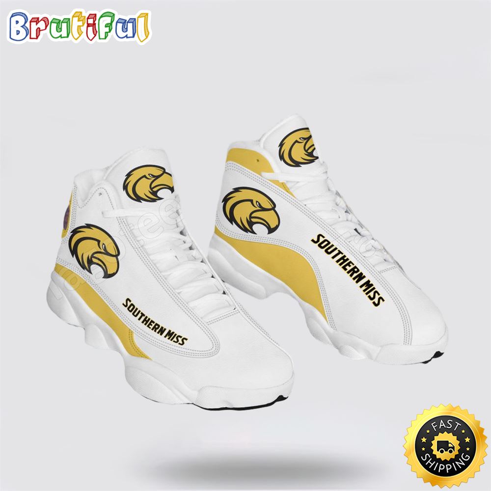 Sportswearmerch Southern Miss Golden Eagles NCAA AJ13 Sneakers Shoes For Men And Women