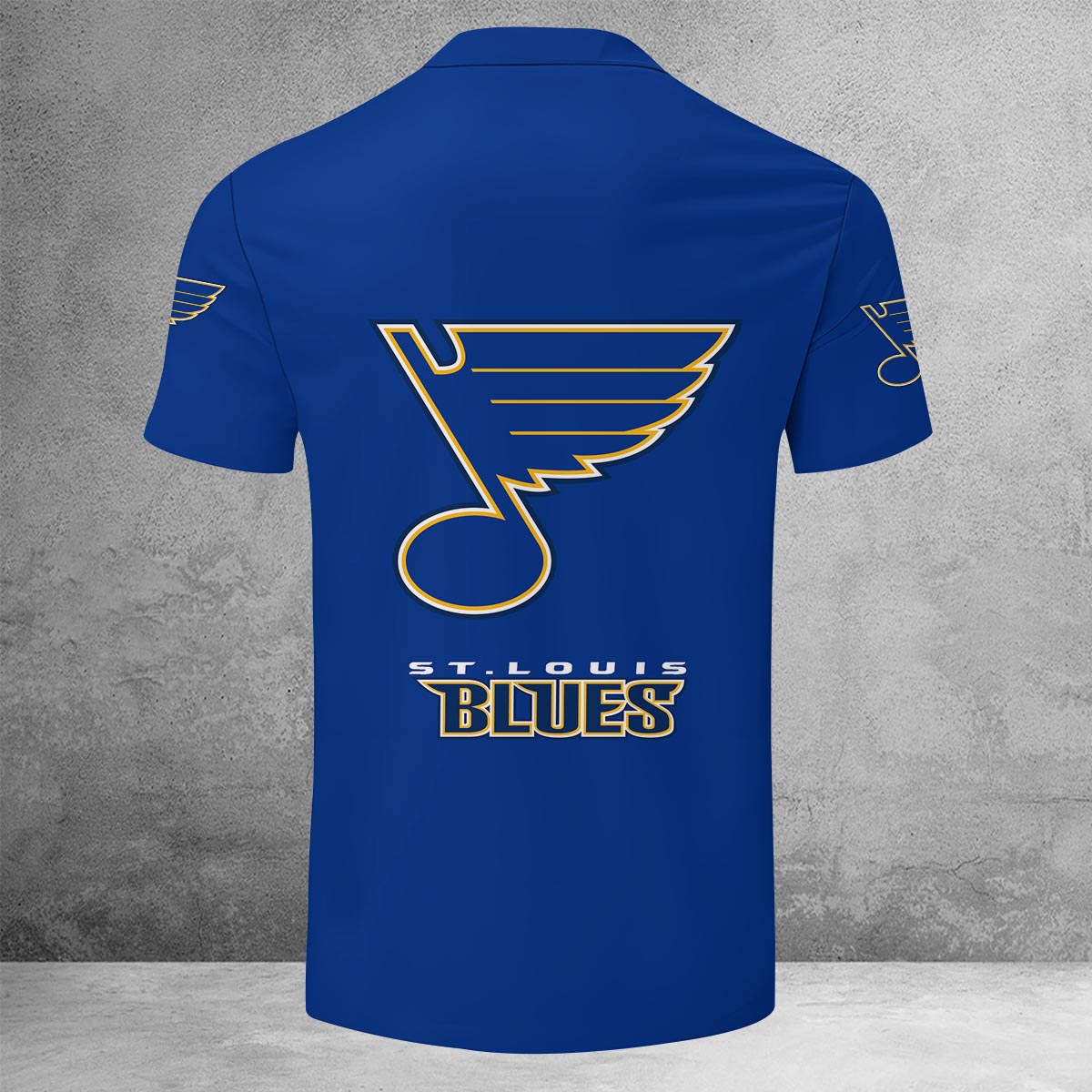 Sportswearmerch St. Louis Blues NHL Lapel Zip Polo Shirt For Fan