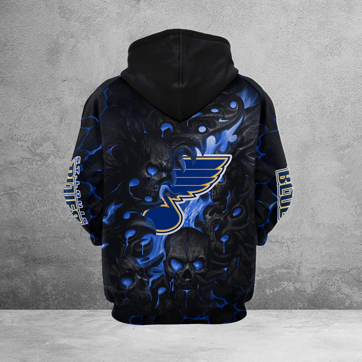 Sportswearmerch St. Louis Blues NHL Lava Skull Hoodie For Fan