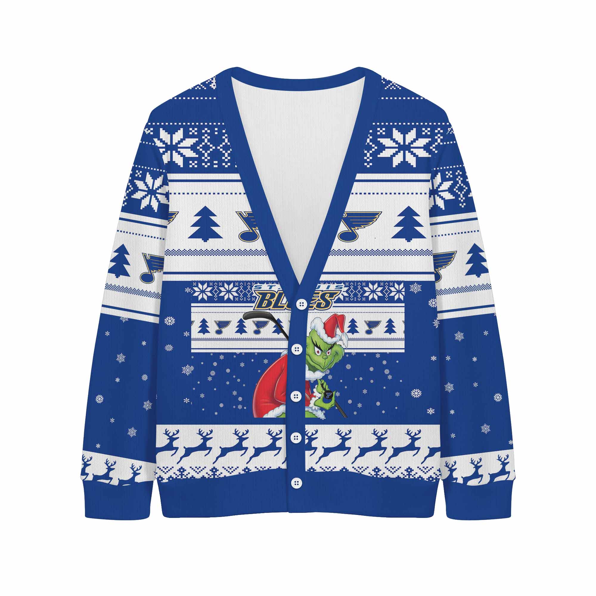 Sportswearmerch St. Louis Blues NHL x Grinch Christmas Cardigan For Fan