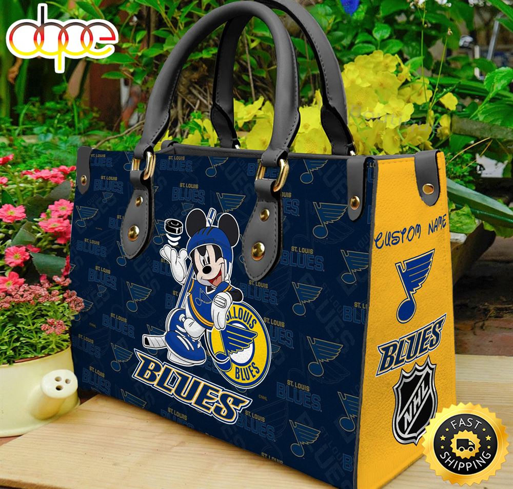 Sportswearmerch St. Louis Blues NHL x Mickey Women Leather Hand Bag For Fan