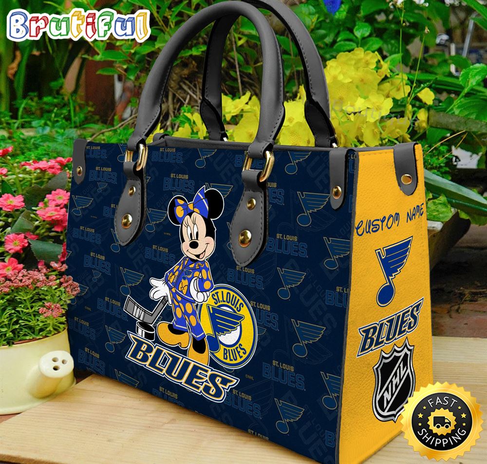 Sportswearmerch St. Louis Blues NHL x Minnie Leather Handbag For Fan
