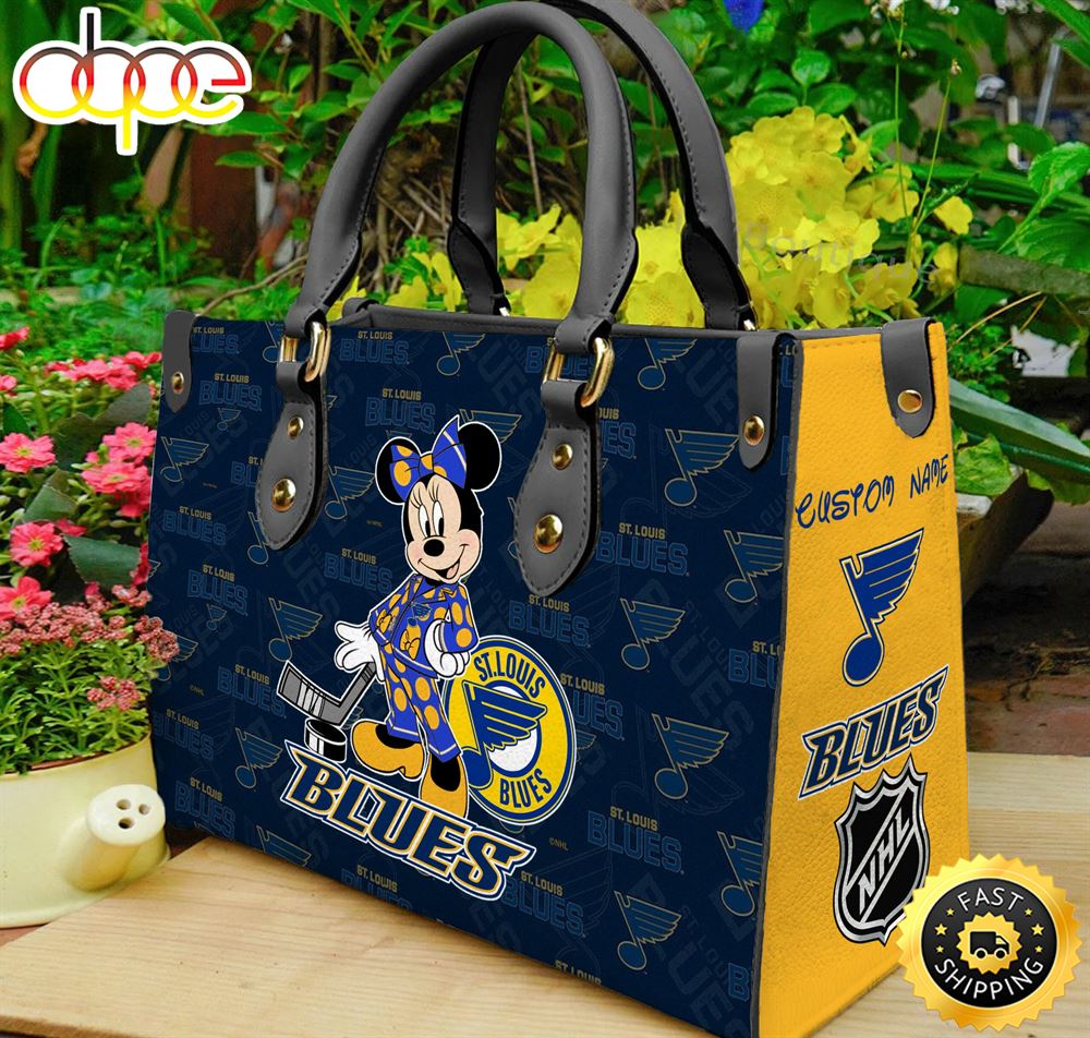 Sportswearmerch St. Louis Blues NHL x Minnie Women Leather Hand Bag For Fan