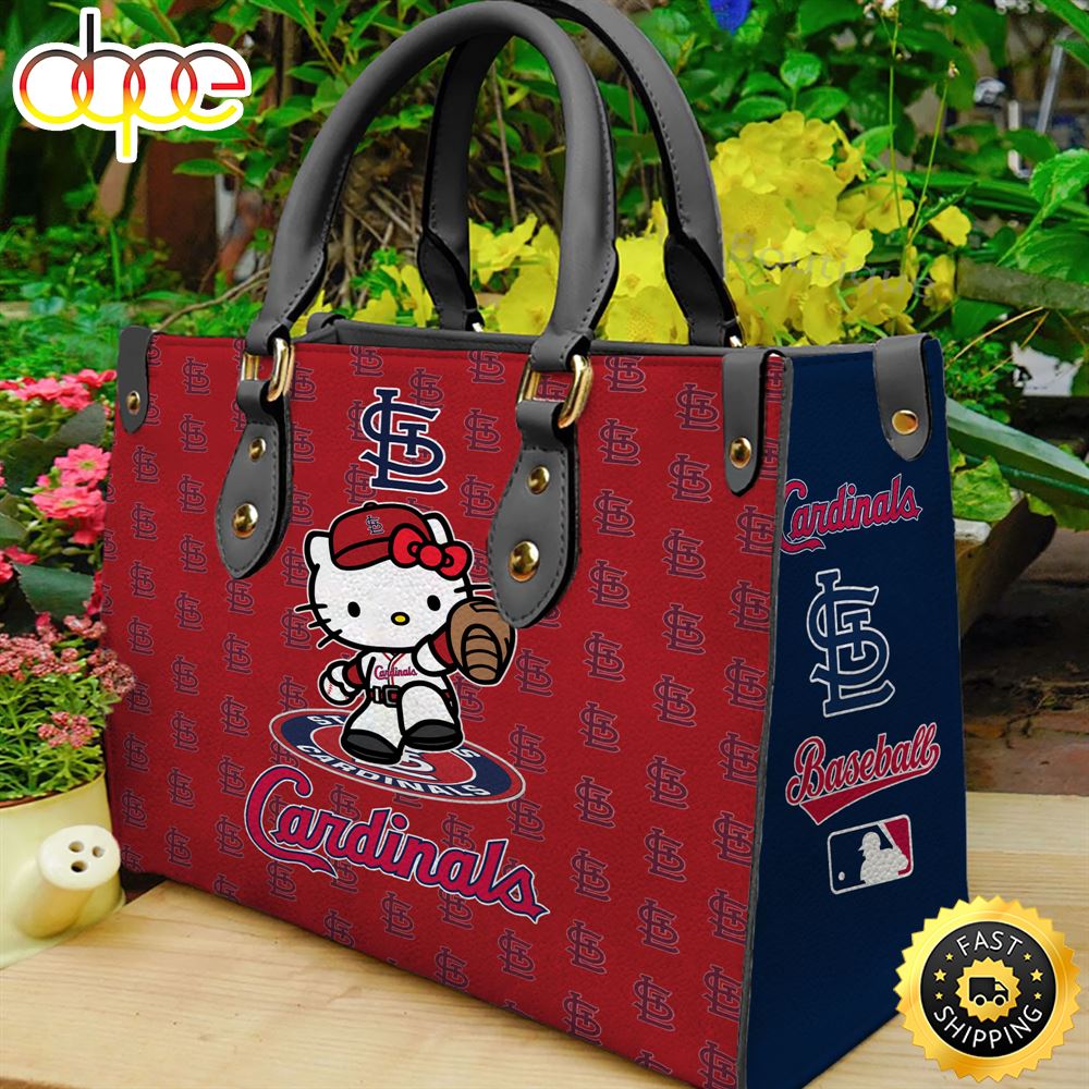 Sportswearmerch St. Louis Cardinals MLB x Kitty Women Leather Hand Bag For Fan