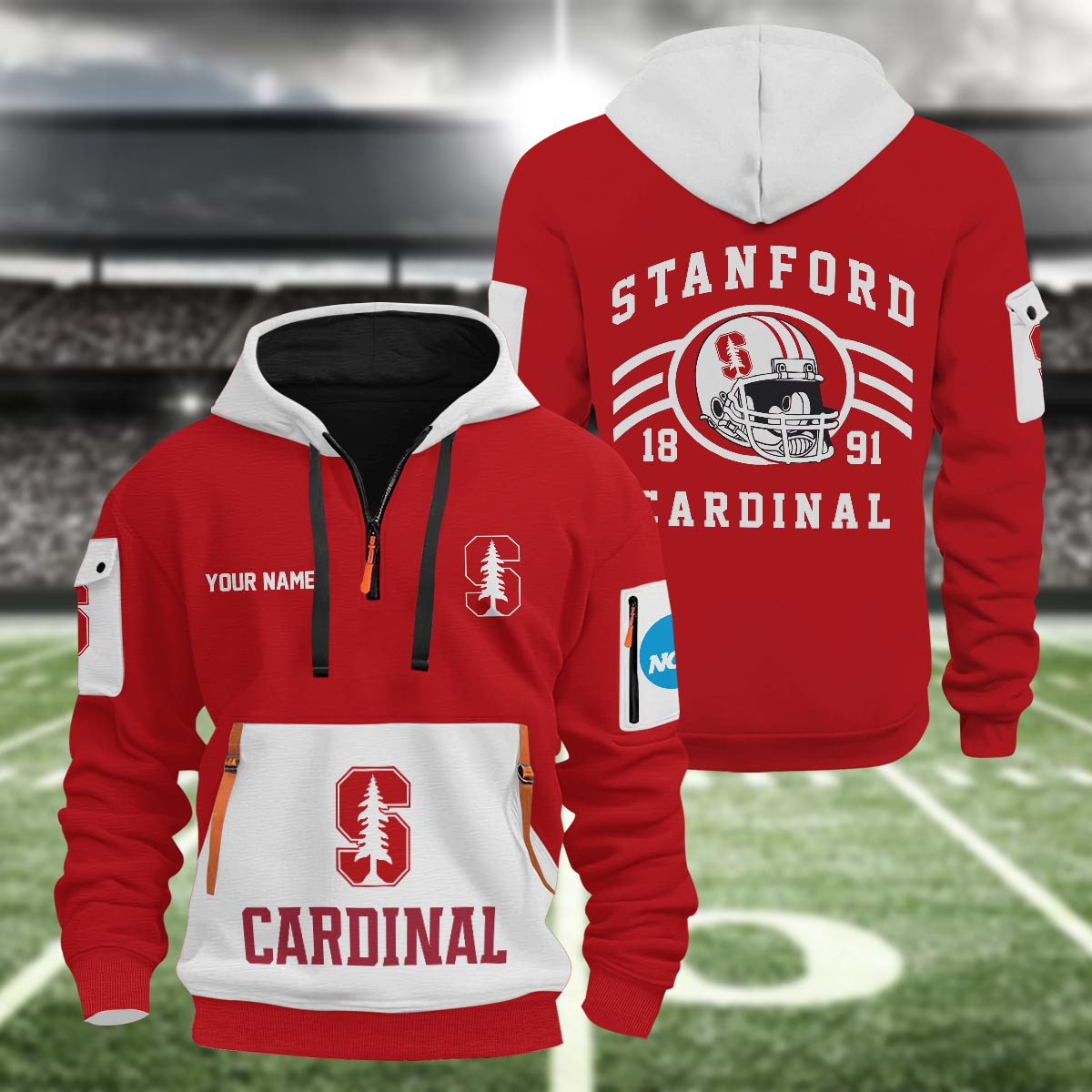 Sportswearmerch Stanford Cardinal NCAA Half Zip Hoodie Personalized For Fan