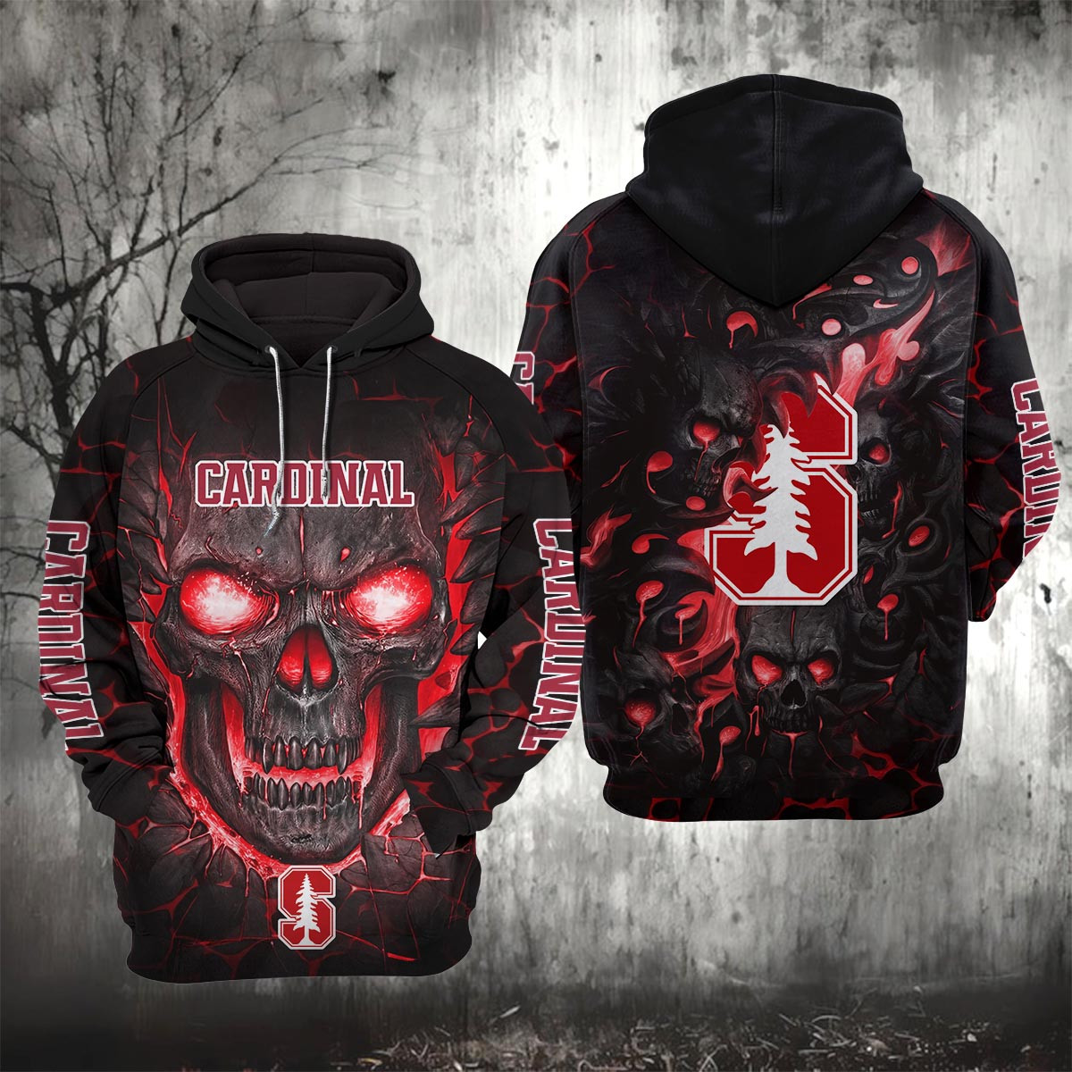 Sportswearmerch Stanford Cardinal NCAA Lava Skull Hoodie For Fan