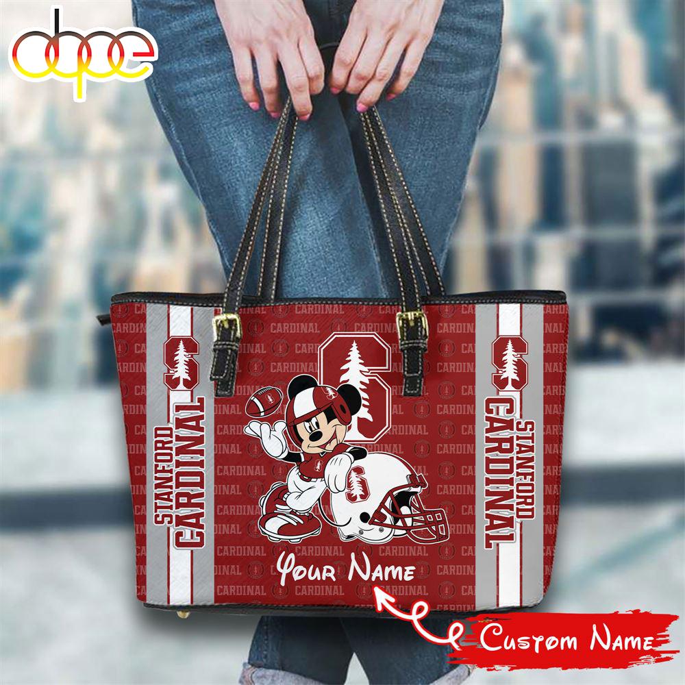 Sportswearmerch Stanford Cardinal NCAA Mickey Women Leather Tote Bag For Fan