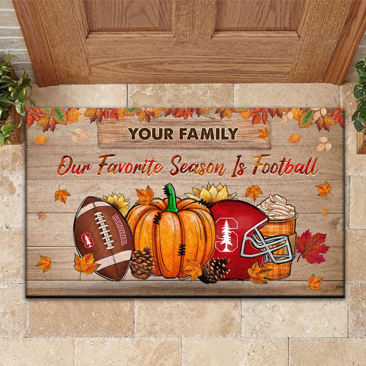 Sportswearmerch Stanford Cardinal NCAA Our Favorite Season is Football Doormat For Fan