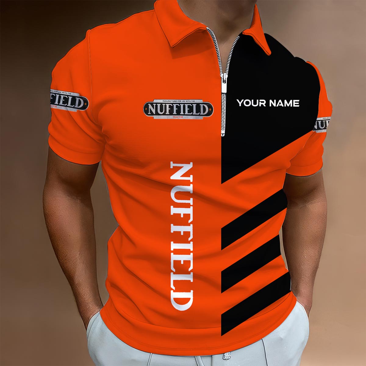 Sportswearmerch Steyr Tractor Lapel Zip Polo Shirt For Fan