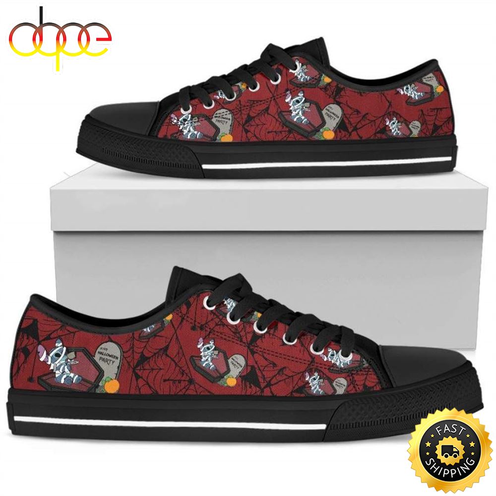 Sportswearmerch Stitch Halloween Low Top Canvas Sneakers Shoes For Men And Women