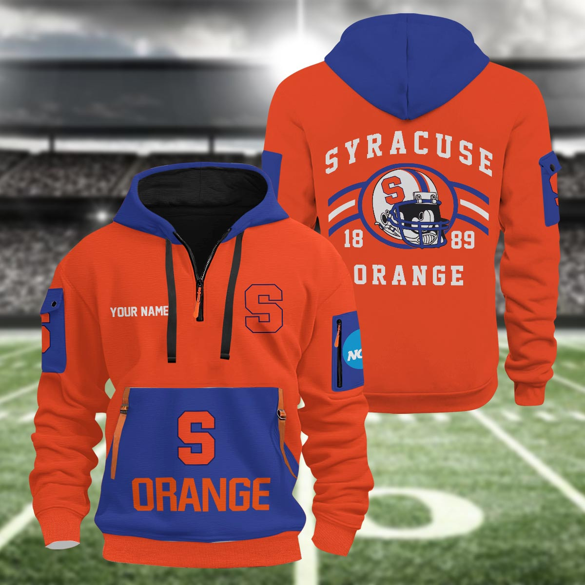 Sportswearmerch Syracuse Orange NCAA Half Zip Hoodie Personalized For Fan