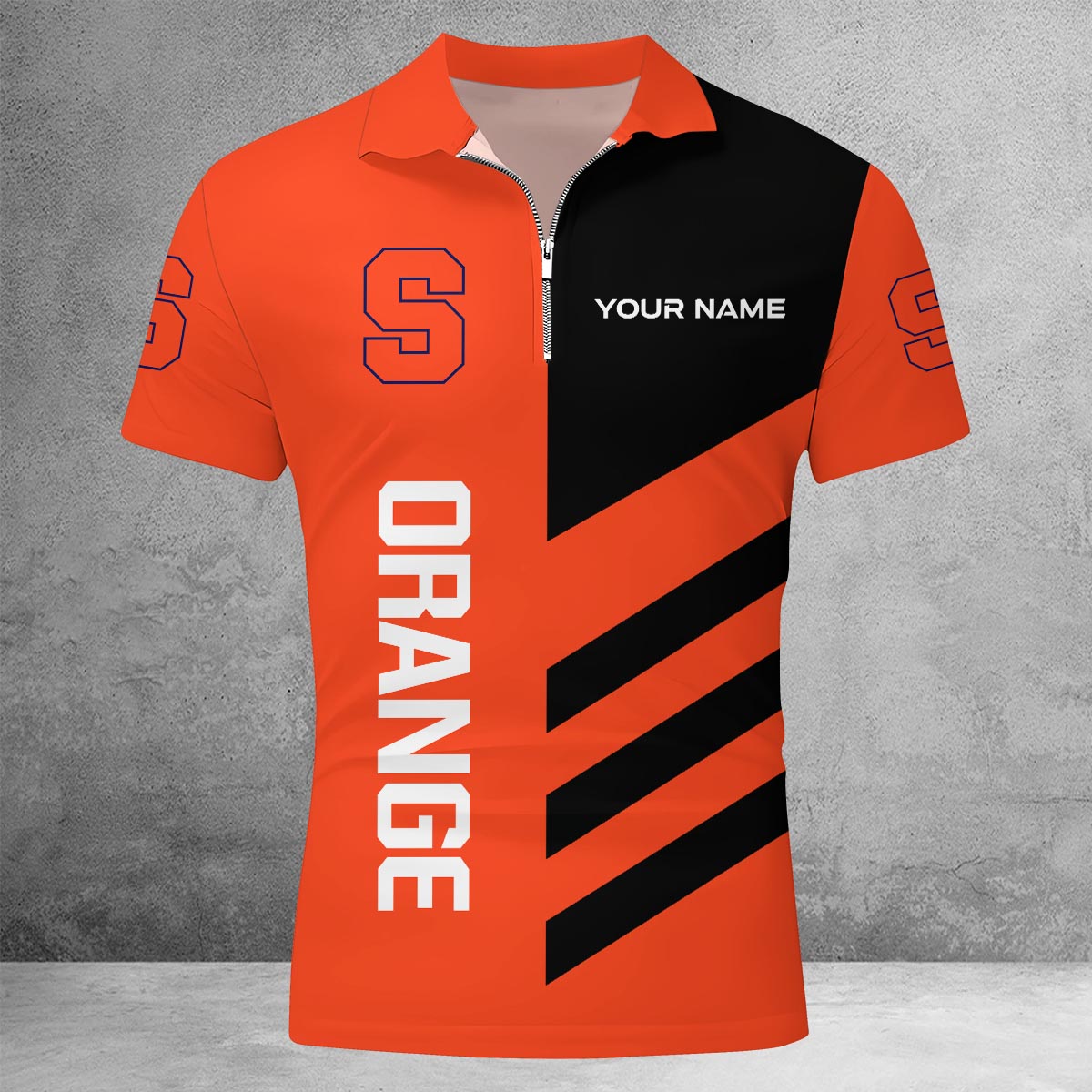 Sportswearmerch Syracuse Orange NCAA Lapel Zip Polo Shirt For Fan