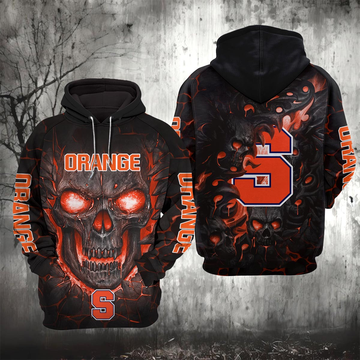 Sportswearmerch Syracuse Orange NCAA Lava Skull Hoodie For Fan