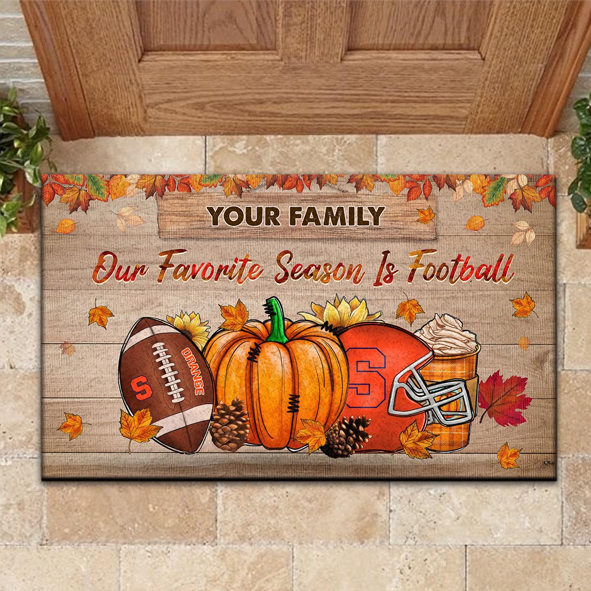 Sportswearmerch Syracuse Orange NCAA Our Favorite Season is Football Doormat For Fan