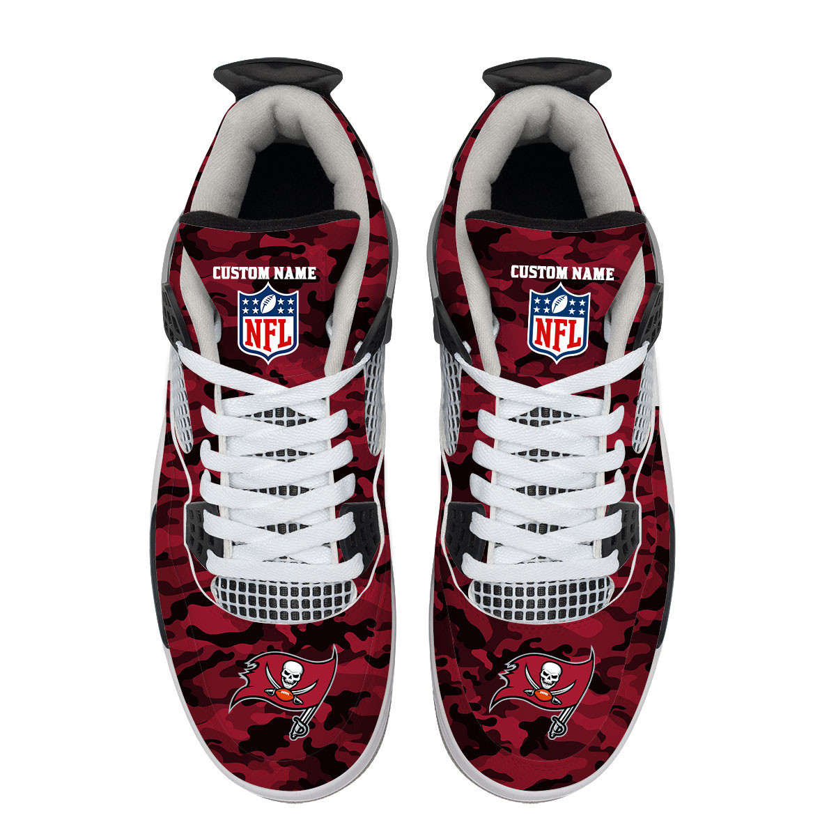 Sportswearmerch Tampa Bay Buccaneers NFL Camo Air Jordan 4 SneakerAJ4 Sneakers Shoes For Men And Women
