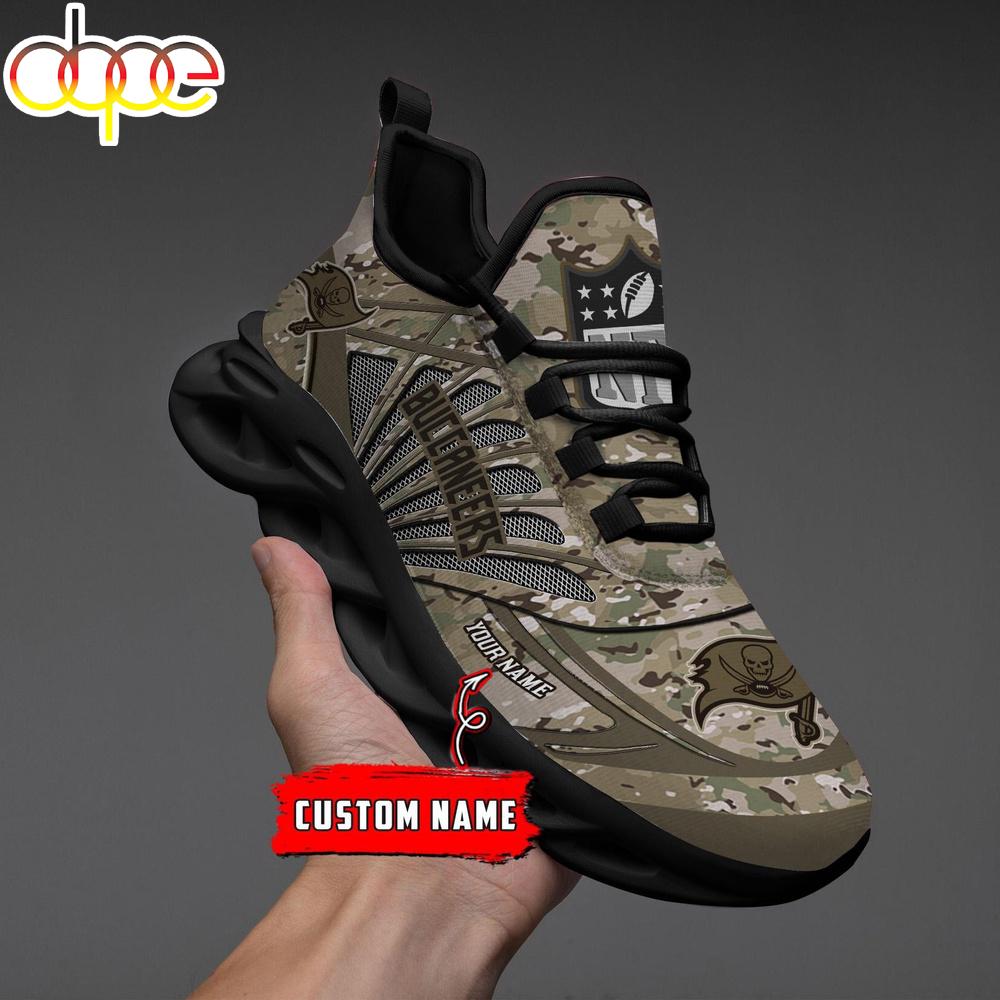 Sportswearmerch Tampa Bay Buccaneers NFL Camo Veteran Day Max Soul Shoes Sneakers For Men And Women