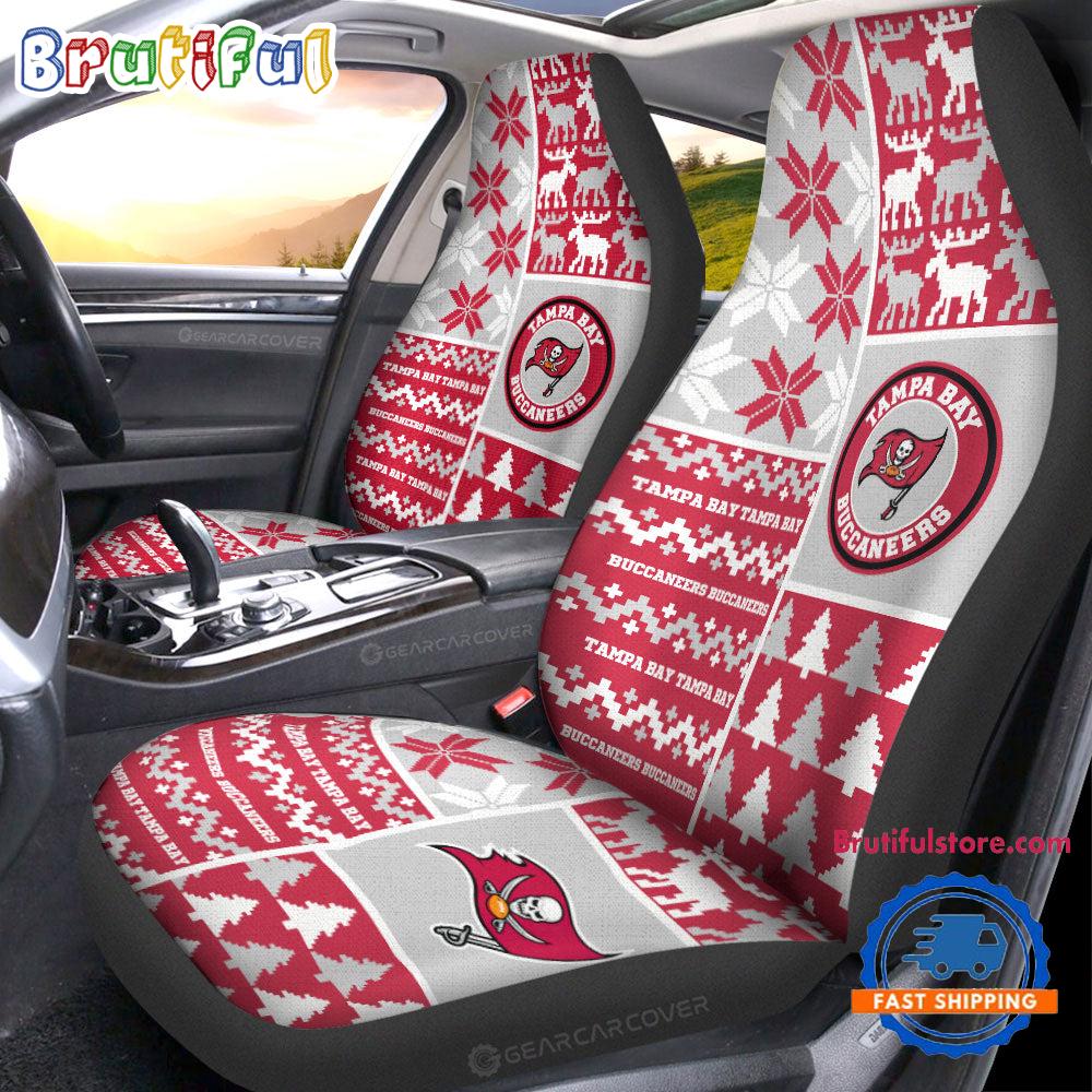 Sportswearmerch Tampa Bay Buccaneers NFL Design Christmas Car Seat Covers For Fan