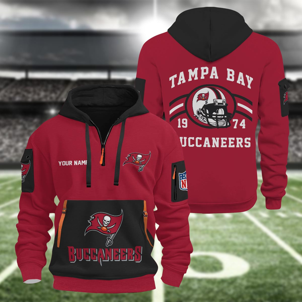 Sportswearmerch Tampa Bay Buccaneers NFL Half Zip Hoodie For Fan