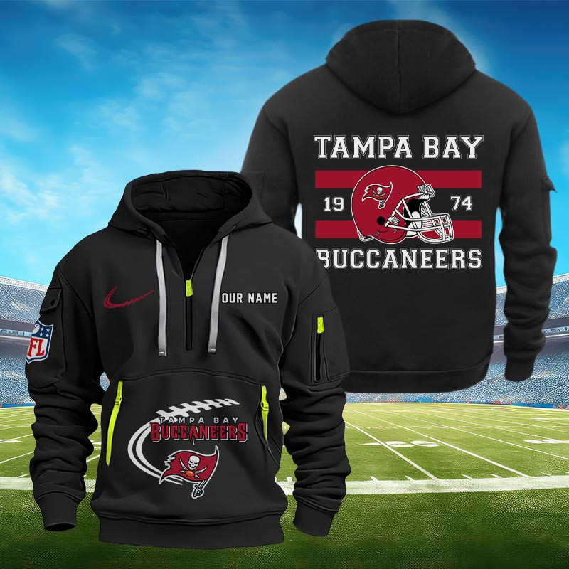 Sportswearmerch Tampa Bay Buccaneers NFL Half Zip Hoodie Personalized For Fan