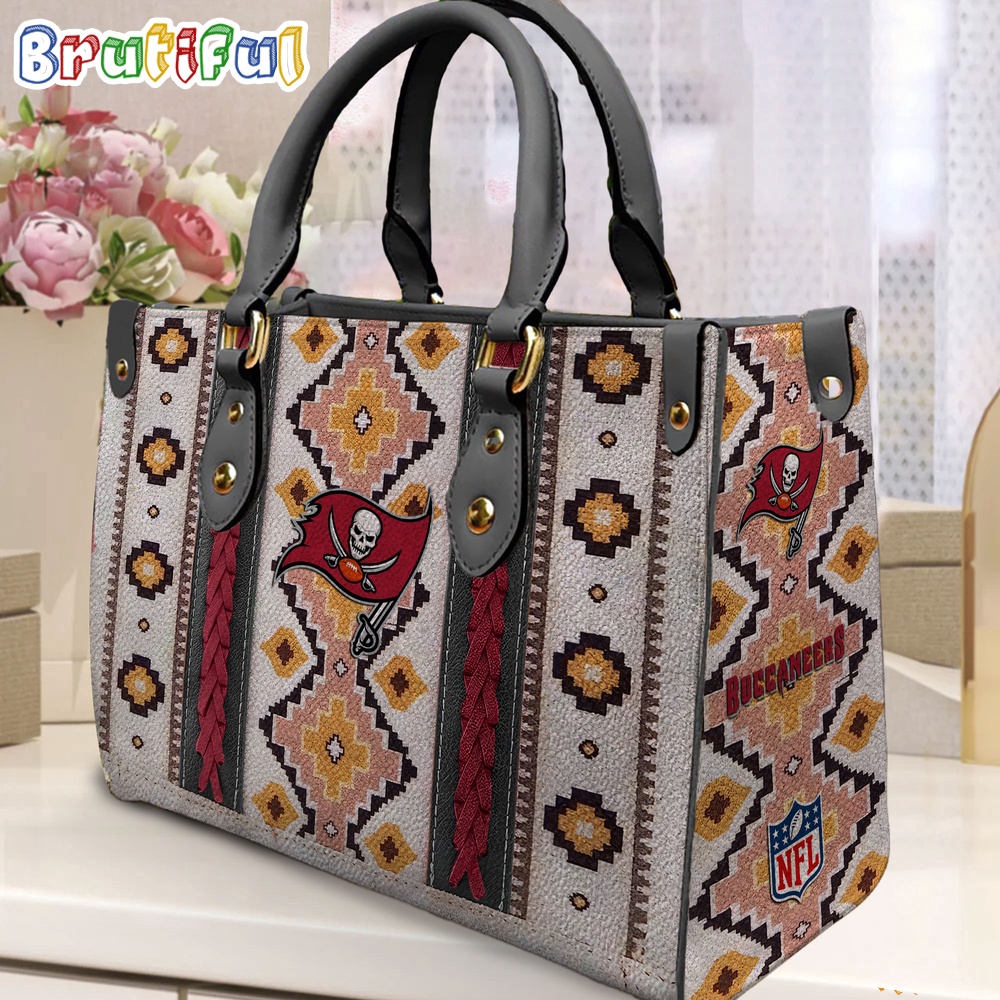 Sportswearmerch Tampa Bay Buccaneers NFL Native American Pattern Leather Bag For Fan