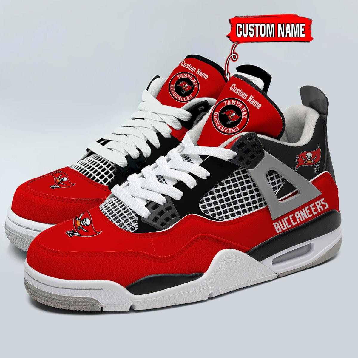 Sportswearmerch Tampa Bay Buccaneers NFL Personalized AJ4 Sneakers Shoes For Men And Women