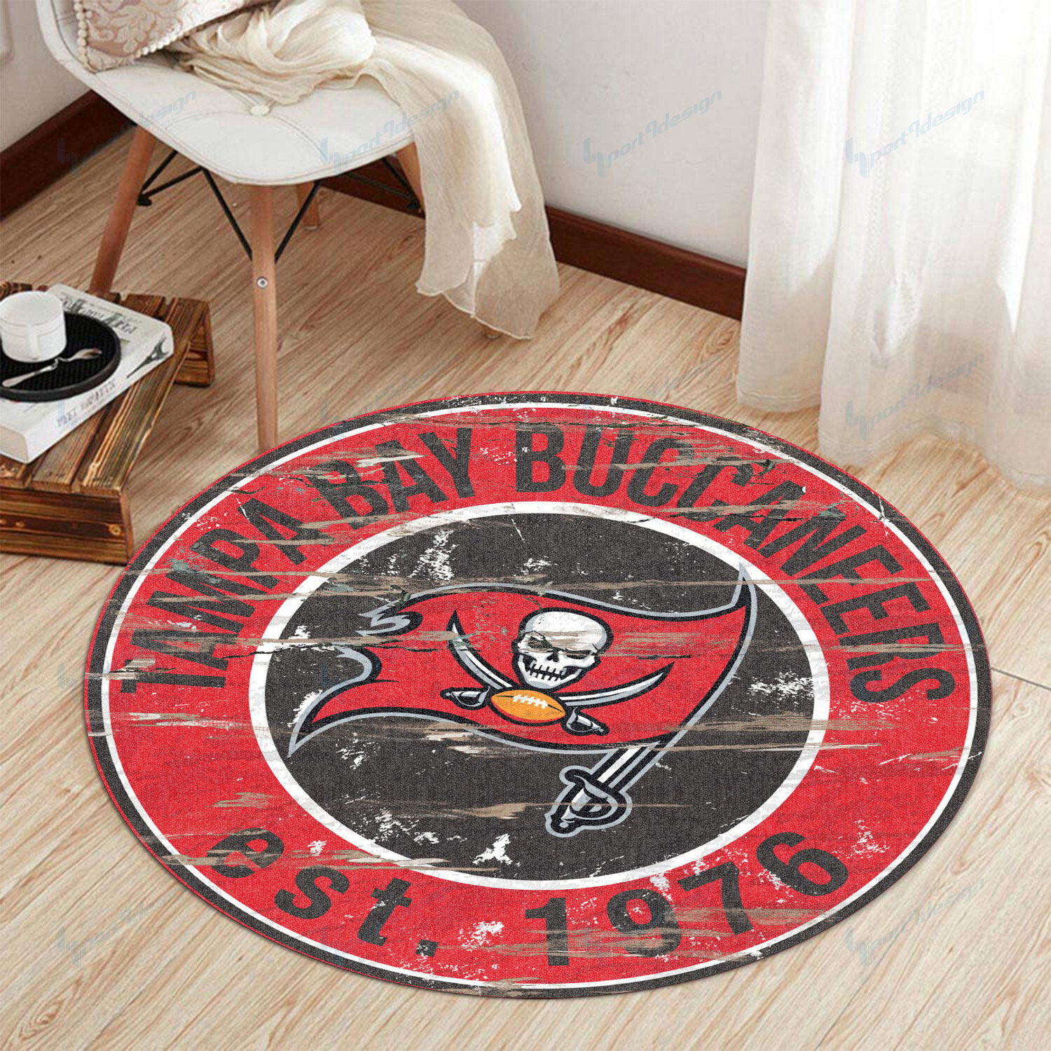Sportswearmerch Tampa Bay Buccaneers NFL Round Rug For Fan