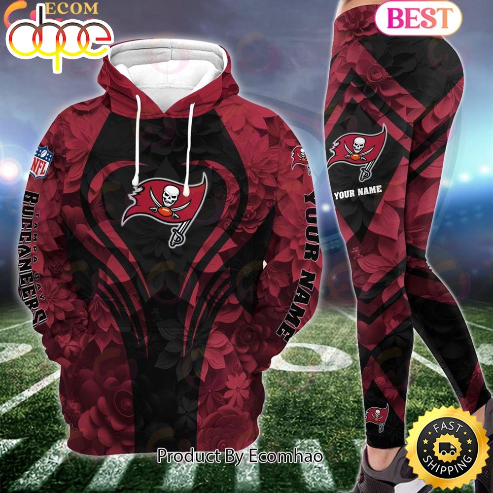 Sportswearmerch Tampa Bay Buccaneers NFL Special Flowers Design Hoodie And Leggings For Fan