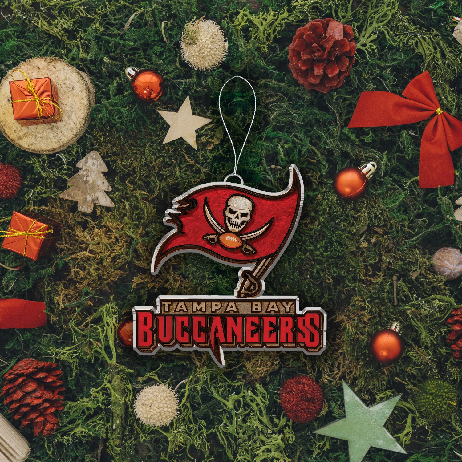 Sportswearmerch Tampa Bay Buccaneers NFL x Christmas Acrylic Ornament Gift For Fans