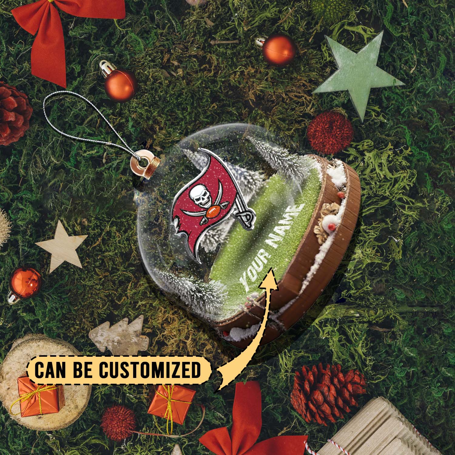 Sportswearmerch Tampa Bay Buccaneers NFL x Christmas Acrylic Ornament Gift For Fans