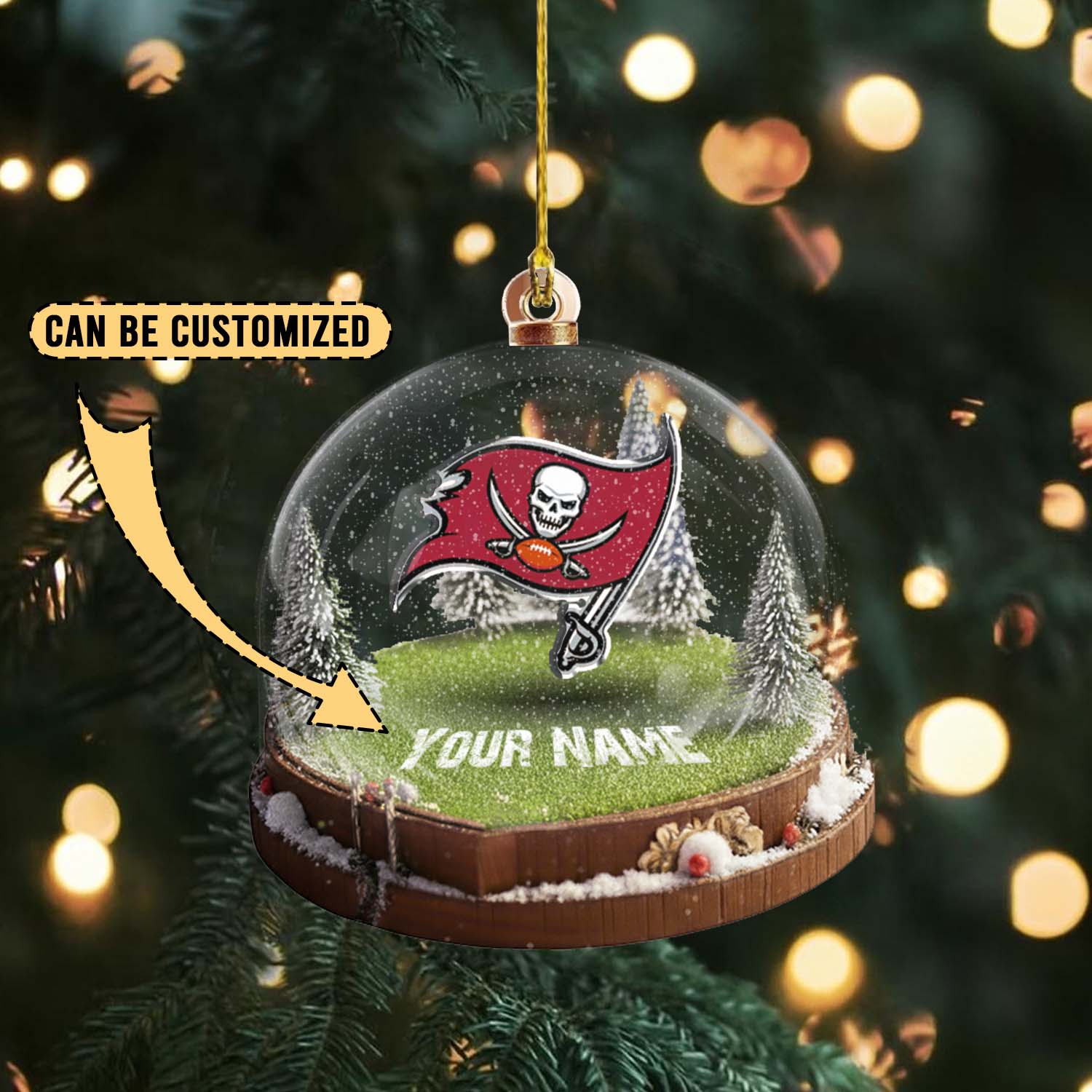 Sportswearmerch Tampa Bay Buccaneers NFL x Christmas Acrylic Ornament Gift For Fans