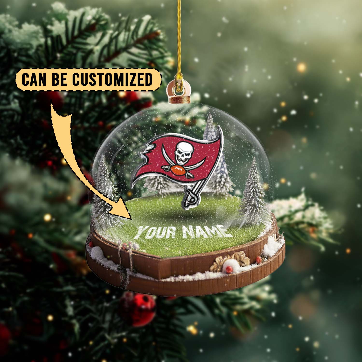 Sportswearmerch Tampa Bay Buccaneers NFL x Christmas Acrylic Ornament Gift For Fans