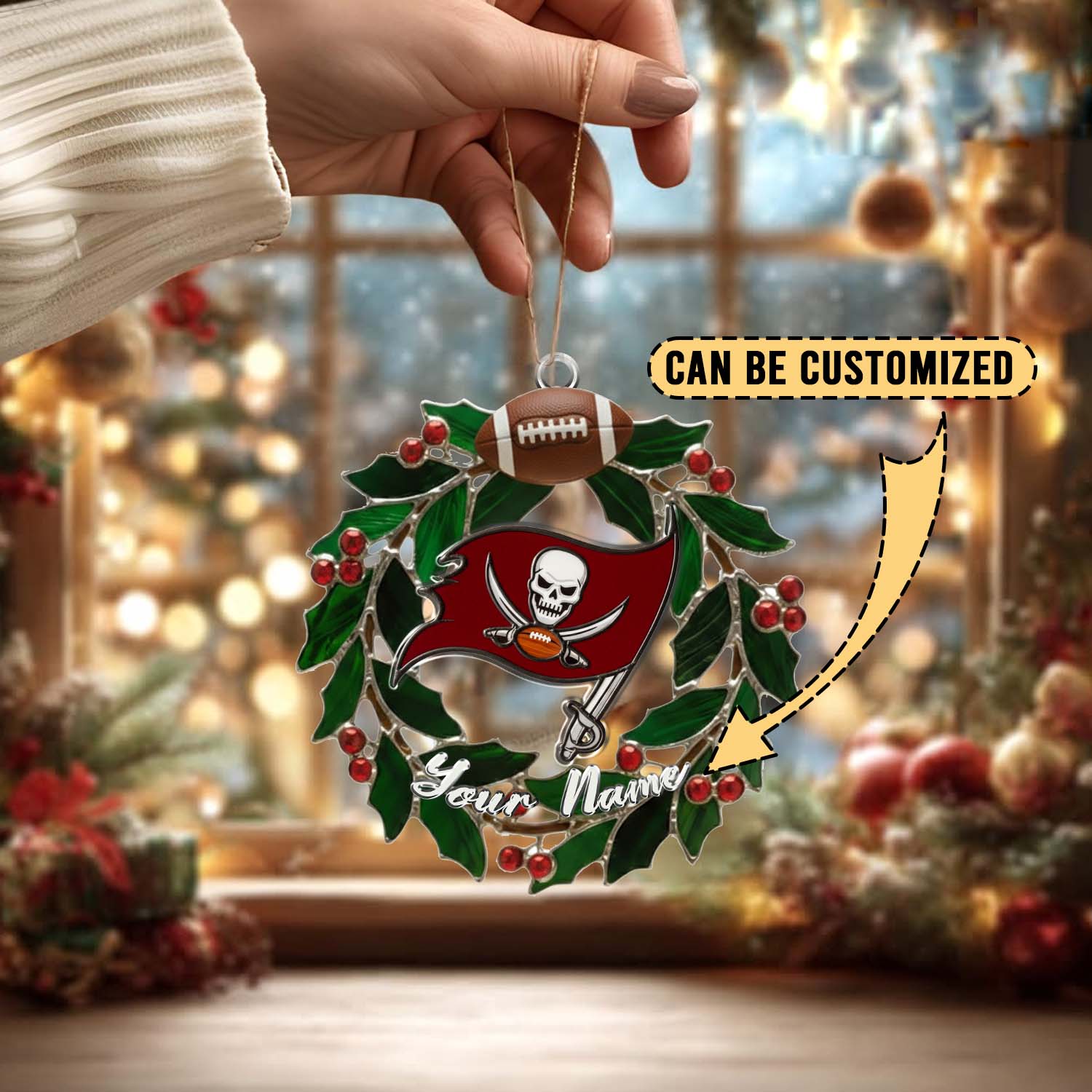Sportswearmerch Tampa Bay Buccaneers NFL x Christmas Acrylic Ornament Gift For Fans