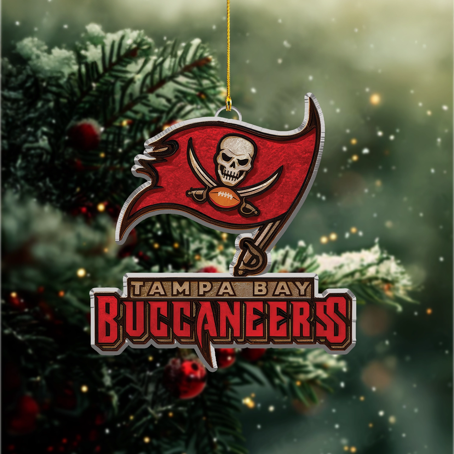 Sportswearmerch Tampa Bay Buccaneers NFL x Christmas Acrylic Ornament Gift For Fans