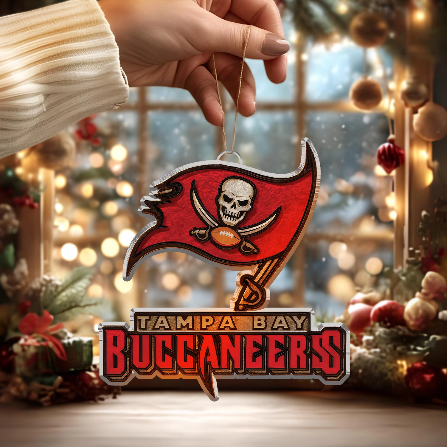 Sportswearmerch Tampa Bay Buccaneers NFL x Christmas Acrylic Ornament Gift For Fans