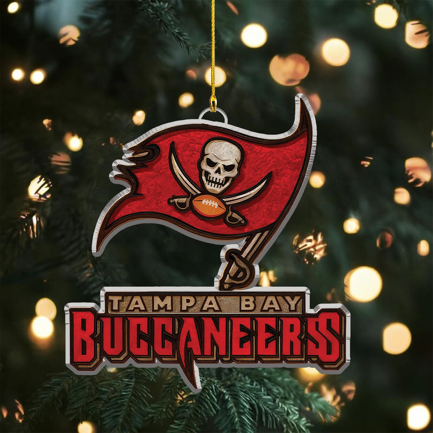 Sportswearmerch Tampa Bay Buccaneers NFL x Christmas Acrylic Ornament Gift For Fans