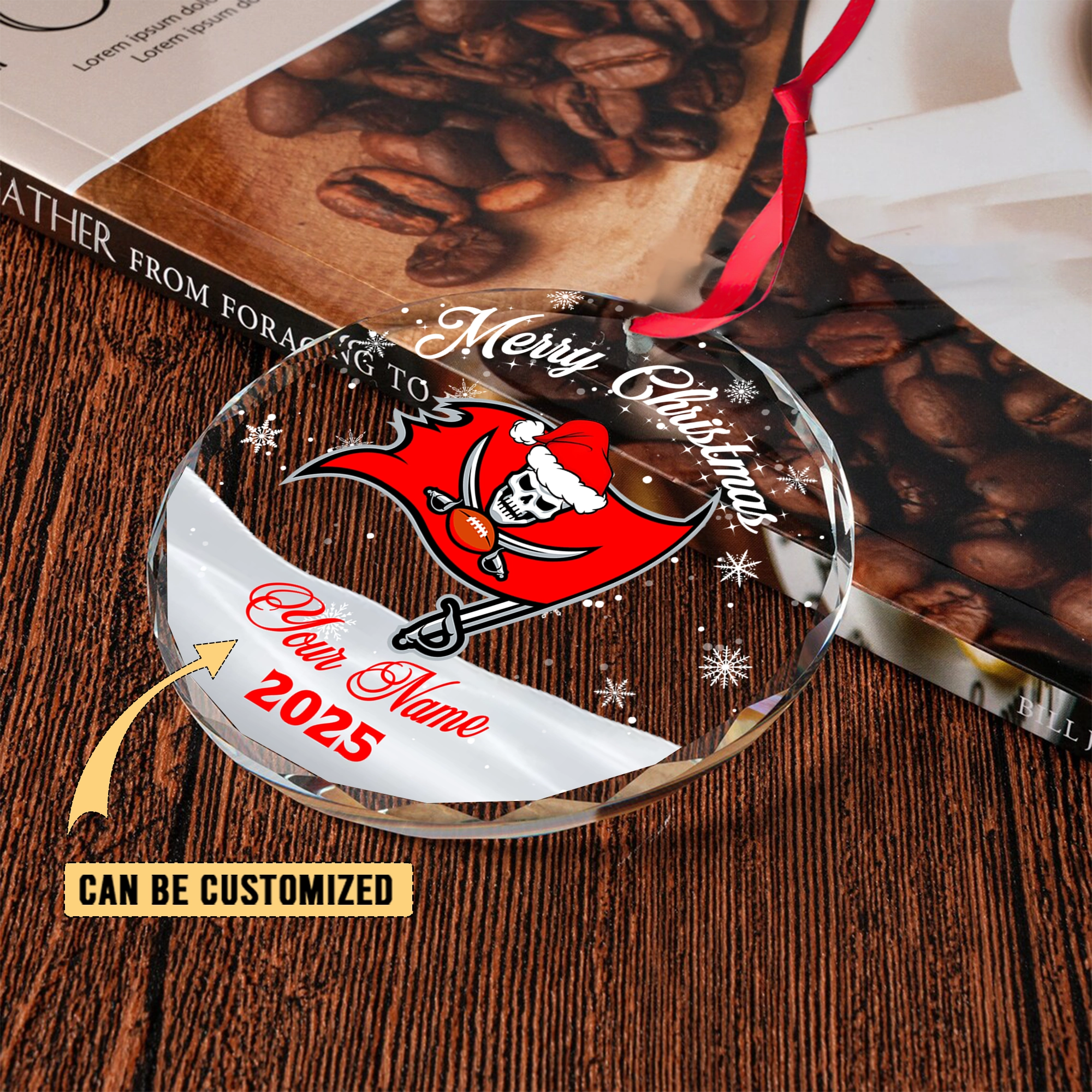 Sportswearmerch Tampa Bay Buccaneers NFL x Christmas Glass Ornament Gift For Fan