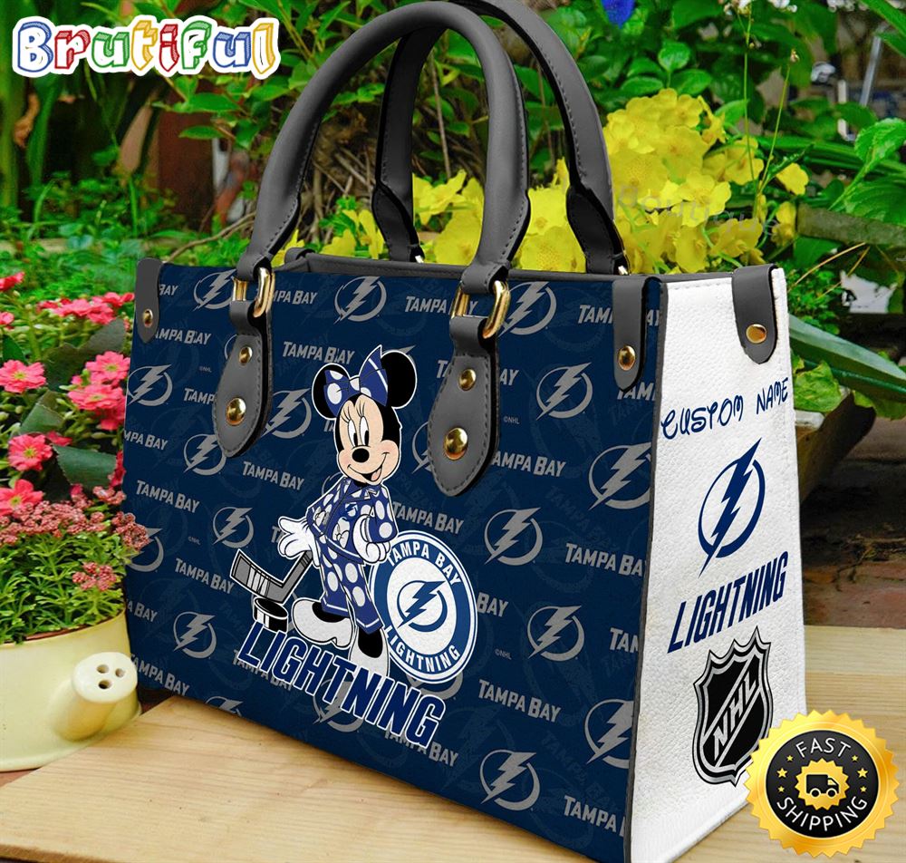 Sportswearmerch Tampa Bay Lightning NHL x Minnie Leather Handbag For Fan