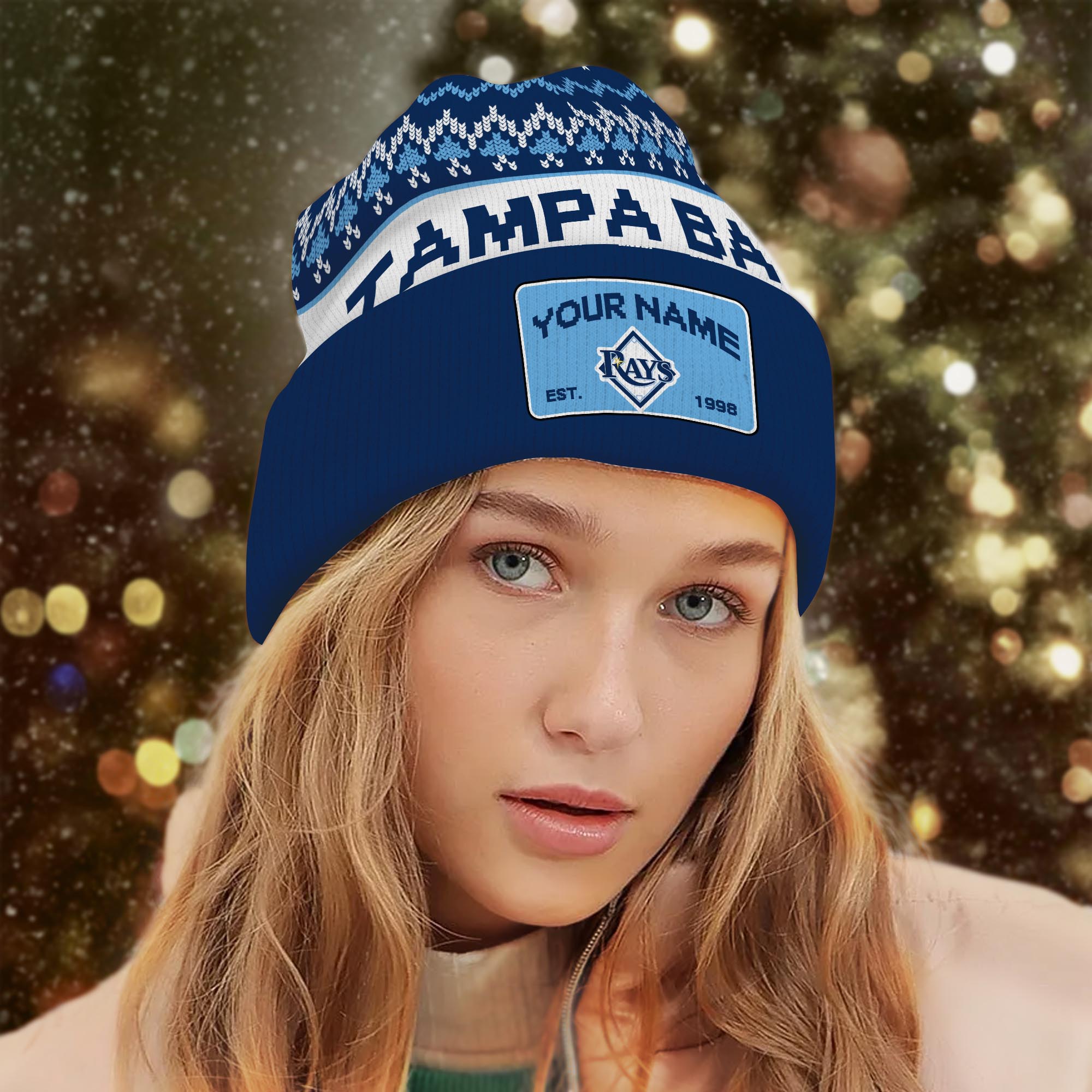 Sportswearmerch Tampa Bay Rays MLB Christmas Beanie Hat For Fan