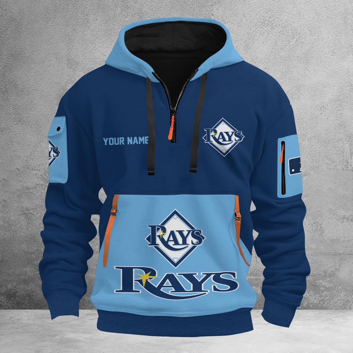 Sportswearmerch Tampa Bay Rays MLB Half Zip Hoodie Personalized For Fan