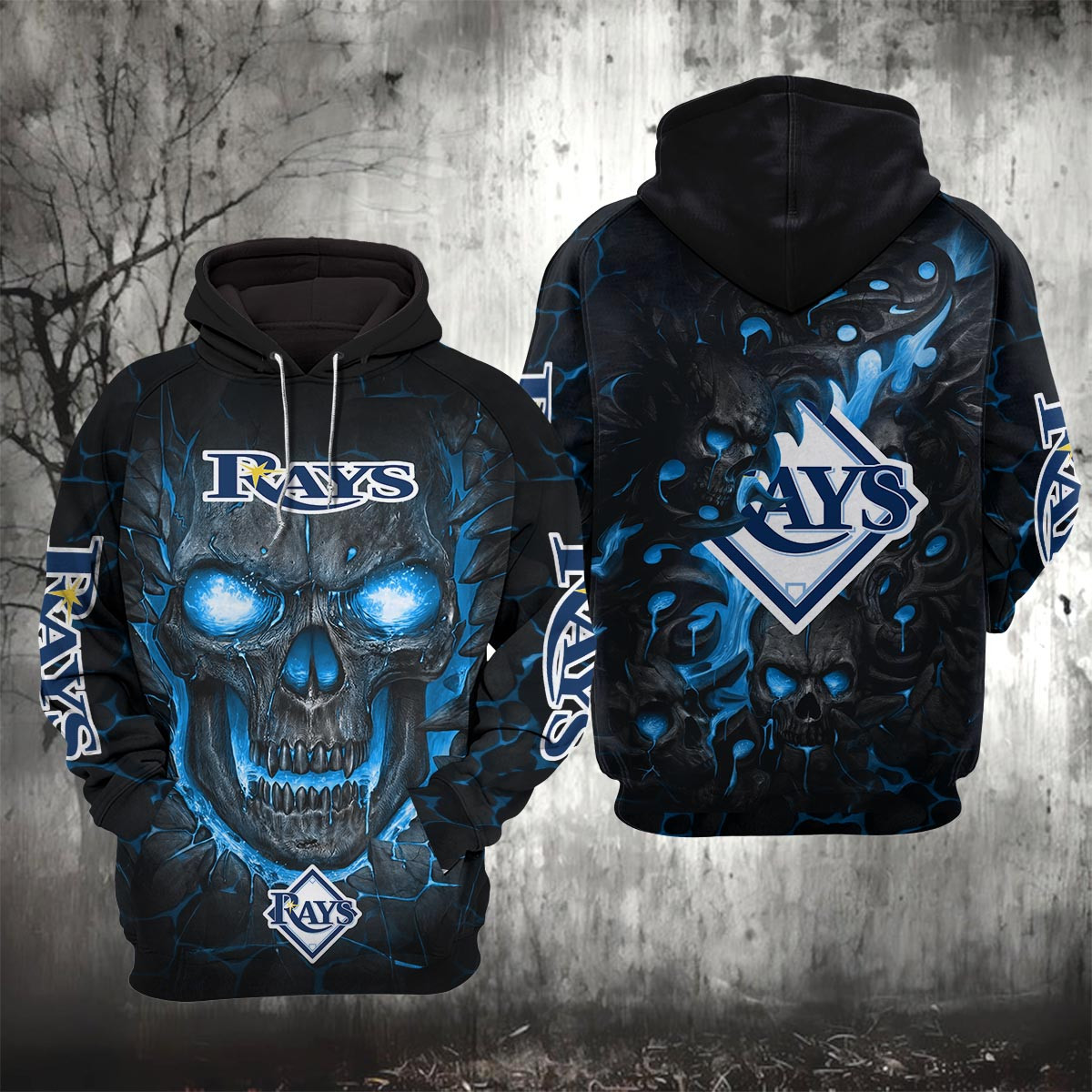 Sportswearmerch Tampa Bay Rays MLB Lava Skull Hoodie For Fan