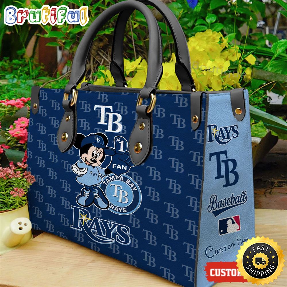Sportswearmerch Tampa Bay Rays MLB x Minnie Leather Handbag For Fan