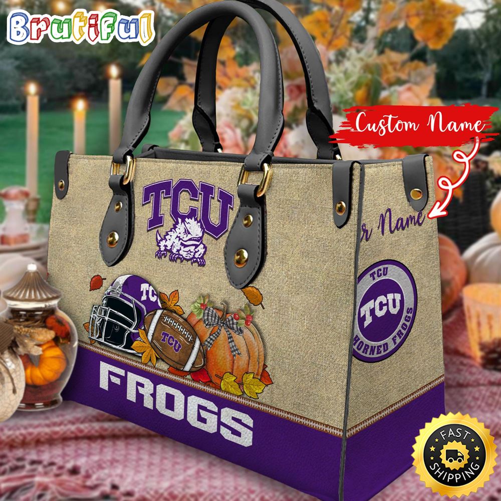Sportswearmerch TCU Horned Frogs NCAA Autumn Leather Handbag For Fan