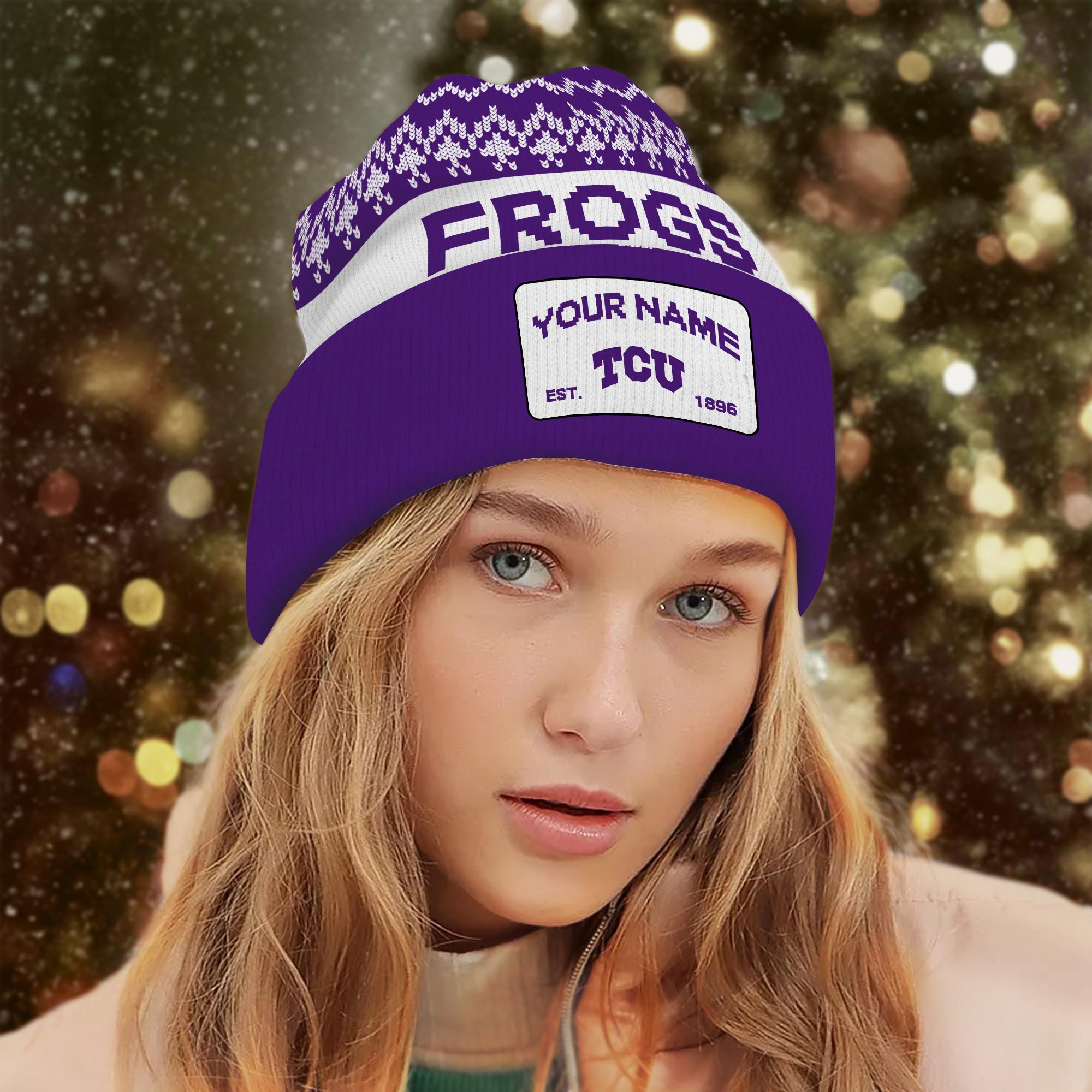Sportswearmerch TCU Horned Frogs NCAA Christmas Beanie Hat For Fan