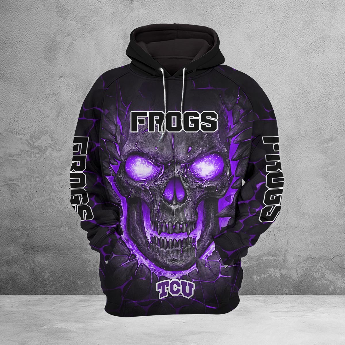 Sportswearmerch TCU Horned Frogs NCAA Lava Skull Hoodie For Fan