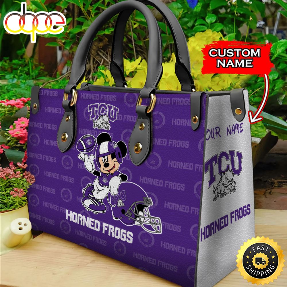 Sportswearmerch Tcu Horned Frogs NCAA Mickey Leather Bag For Fan