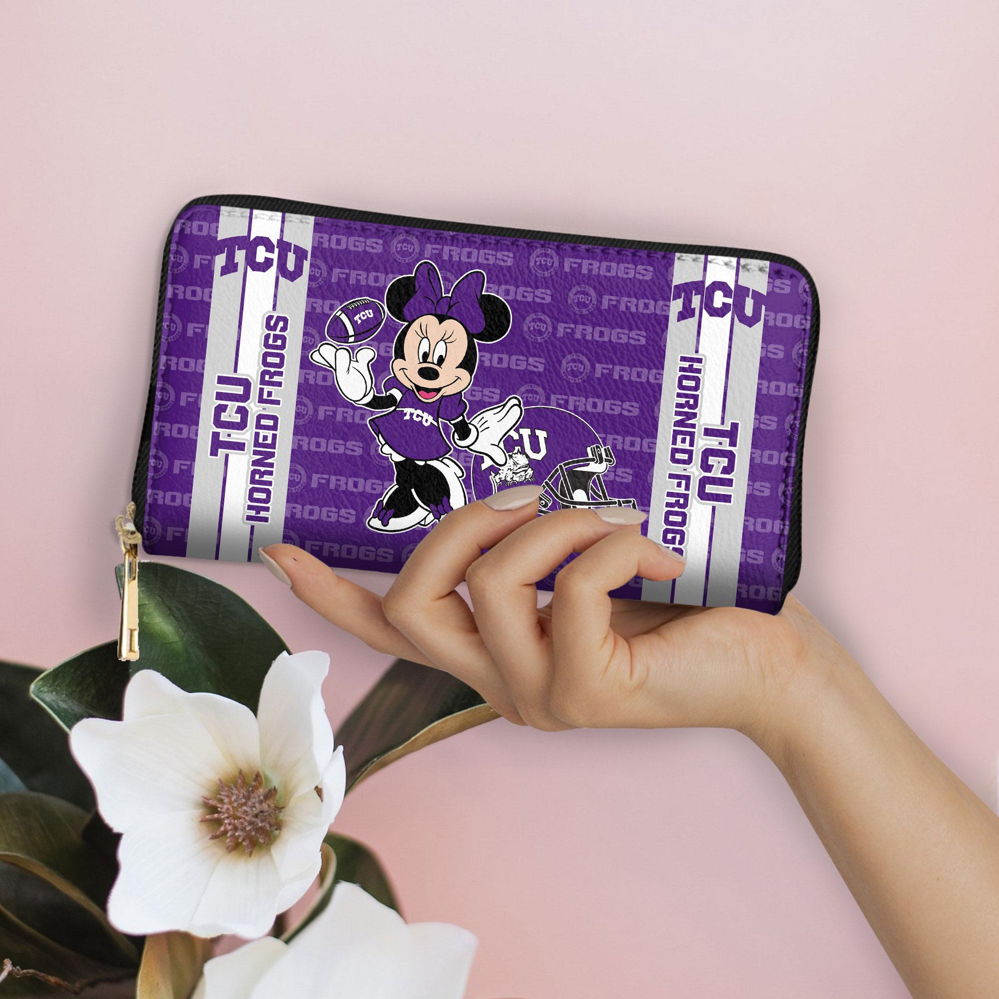 Sportswearmerch TCU Horned Frogs NCAA x Minnie Women Leather Handbag For Fan
