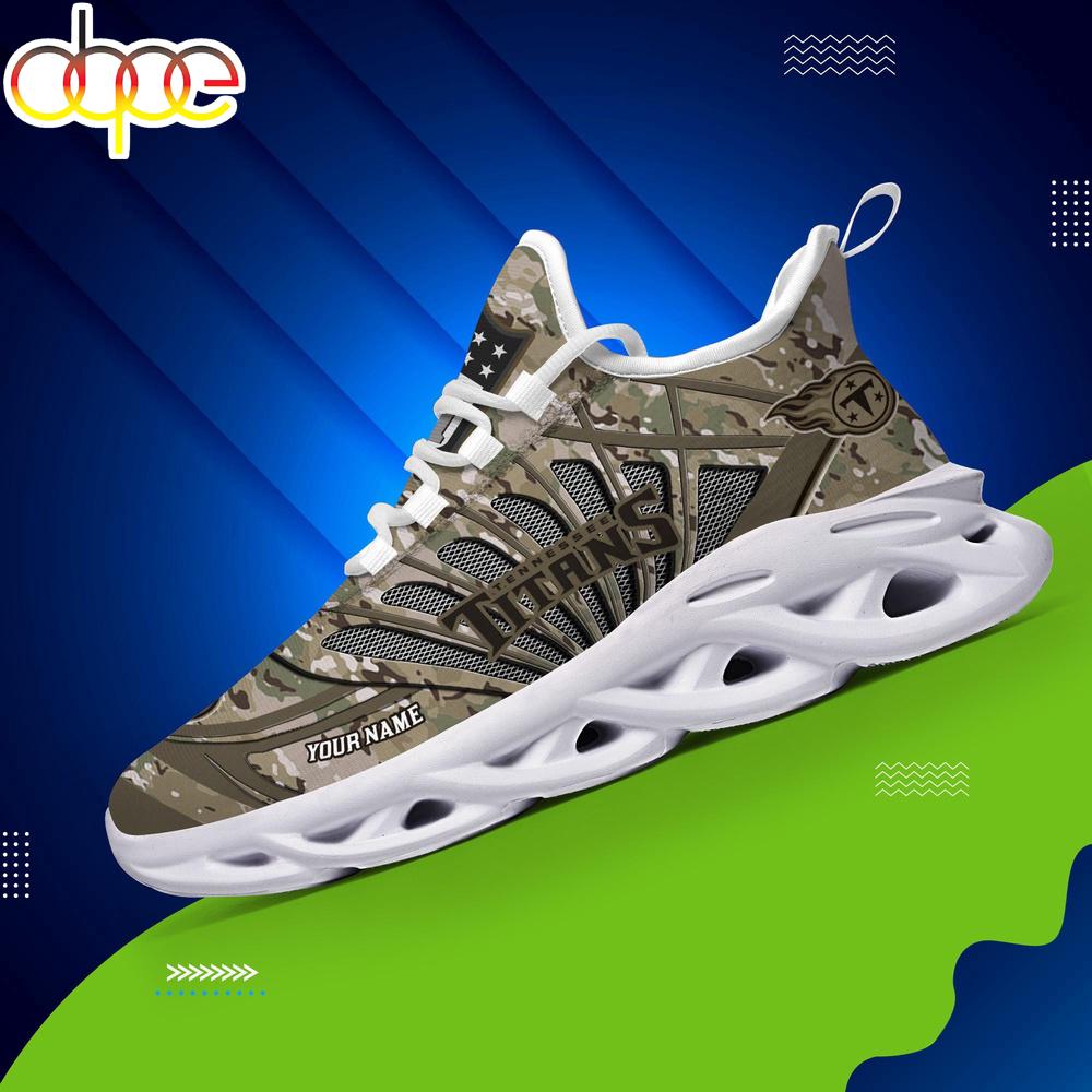 Sportswearmerch Tennessee Titans NFL Camo Veteran Day Max Soul Shoes Sneakers For Men And Women